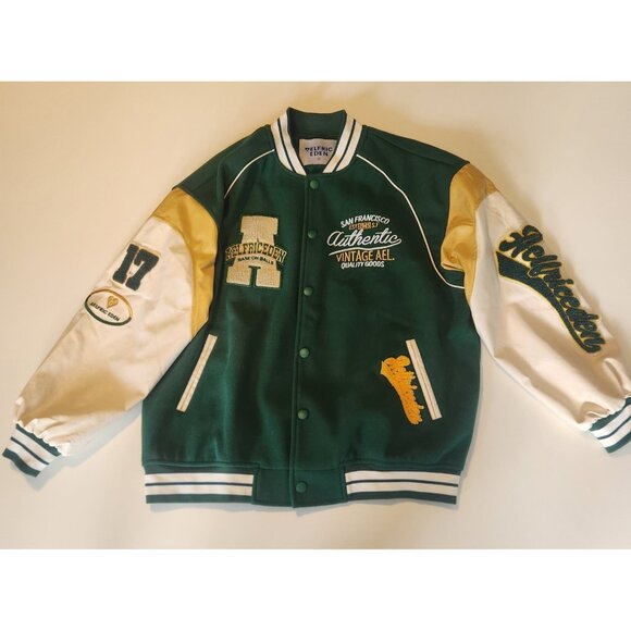 Elfric Eden Varsity Jacket Baseball Vintage Design Hip Hop Mens Small‎ NEW NWOT - Picture 3 of 16